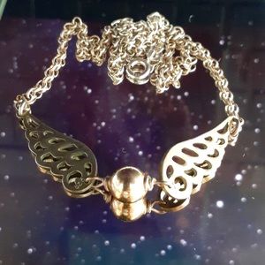 Gold Filled 925 Sterling Silver Harry Potter Golden Snitch Necklace 17"
